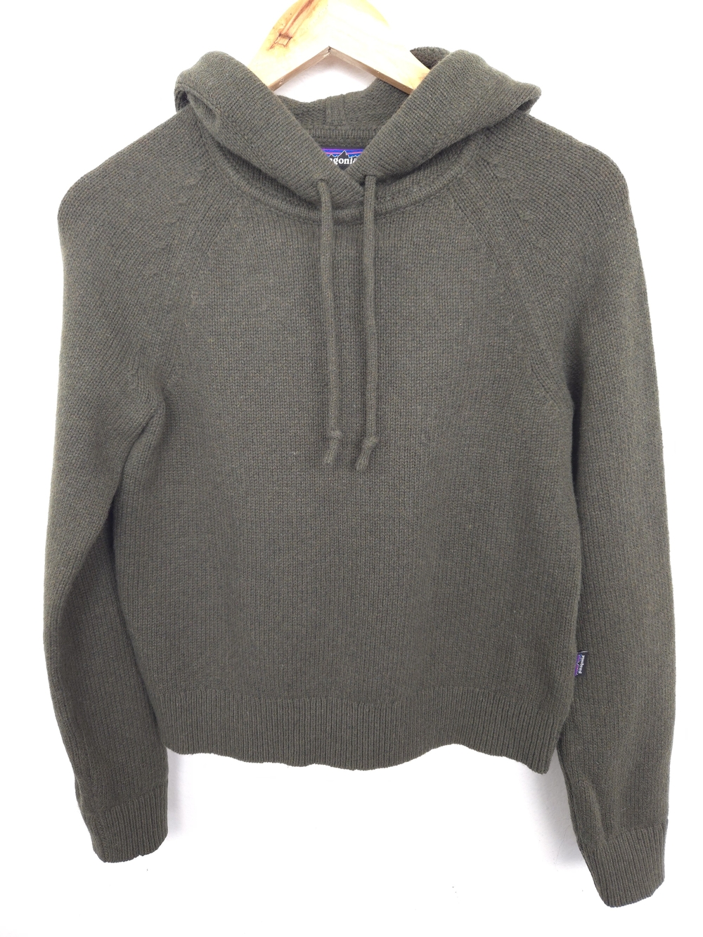 Patagonia Womens Recycled Wool Blend Hooded Pullover Sweater 51095 Green XS